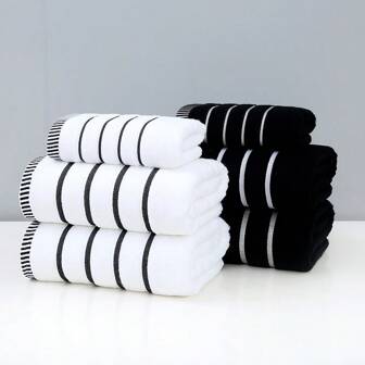 1/2 moderne, modieuze badhanddoek van geborduurde bamboevezels, pluist niet, zeer absorberend, ultrazacht, badkameraccessoire, ideaal cadeau voor je partner. Afmetingen badhanddoek: 70*140 cm/34*75 cm (terug naar school) voor schoonheidssalons, thuis en in de badkamer.