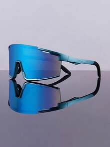 新款时尚男士眼镜，大框环绕式时尚眼镜，骑行眼镜，男士服装配饰，男士配饰，Y2K 夏季海滩度假旅行黑色眼镜 - 彩色 - 查看 7