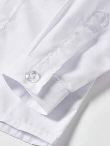 Boys' Long Sleeve Shirt, Suitable For Boys' Formal Wear, Uniforms, Teens, Young Boy Casual Wear, White, Standard Versatile, Size 3-10 Years - White - View 7