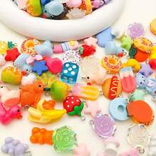 5/10/20/30/50/80/100/200/500 Pcs Vivid Resin Decorations - Unique Animal, Fruit And Food Series - Colorful DIY Jewelry Making Kits, Suitable For Necklaces, Bracelets, Earrings - Durable, Lightweight And Fade-Resistant - Ideal For Crafters And Jewelry Enthusiasts - Multicolor - View 5
