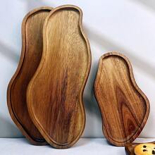 Bandeja con forma de cacahuete de madera de paulownia estilo granero, bandeja de madera natural multiusos, apta para aperitivos, pan, pasteles, postres, café, frutas, decoración de mesa de café, utensilios de cocina, excelente para cumpleaños, fiestas, bodas