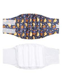 1件装可水洗公狗腹带（时尚图案） - 可水洗公狗腹带，公狗尿布 - 彩色 - 查看 4