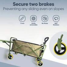 Outdoor Foldable Trolley, 4-Wheeled Cart, Camping Cart With Adjustable Side Table, 360° Swivel Wheels And Retractable Handle, Removable Wheels, Suitable For Beach, Lawn, Sports, Shopping, Fishing, Barbecue, Potluck, Camping