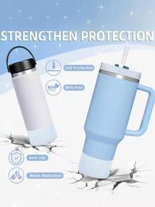 1 件硅胶闪光杯套，防滑，耐热，玻璃杯垫 - 彩色 - 查看 6