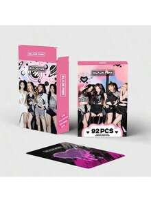 92张JENNI/E & BLACK/PINK照片卡套装，60张LOMO迷你卡片+32张贴纸，手工剪贴簿套装（含展示盒和书签），BORN PINK专辑周边，BLINK粉丝周边，K-POP交易卡，LISA JISOO ROSÉ生日及节日周边