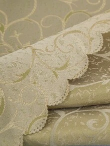 1 chiếc khăn trải bàn tròn trang trí bằng vải jacquard nhiều màu cao cấp, thích hợp cho tiệc cưới và trang trí nhà cửa - Đậu xanh - Xem 6