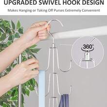 2pcs New Creative Multi-Layer Bag Hanger Wrought Iron Handbag Belt Hook Household Coat Storage Rack, Creative Multi-Functional Bag Clothing Storage Rack, Creative Coat Storage Rack, New Multi-Functional Storage Rack, Creative Home, Life Storage Supplies, Creative Wardrobe Rods Are Suitable For Daily Use To Store Clothes - Silver - View 7