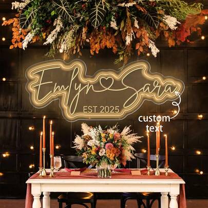 Luces de neón personalizadas para decoración de pared, se pueden personalizar luces de neón de 1-2 líneas, luces de neón personalizadas especiales para regalo del Día de San Valentín, decoración de boda, letrero de neón iluminado tallado, alimentado por USB