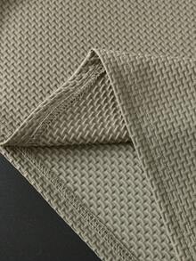 1 pieza Camisa polo de negocios casual para hombres con patrón bordado, tela cómoda adecuada para golf, tenis, viajes al aire libre, ocio, gran regalo para hombres - Caqui - Ver 4