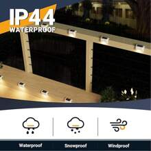 4pcs/8pcs/12pcs/16PC Solar Outdoor Step Lights, Solar Fence Lights, Outdoor Patio Lights, Solar Deck Lights, Solar In-Ground Lights, Solar Fence And Stair Lighting, Suitable For Fences, Steps, Courtyards, Decks, Backyards, And Paths.