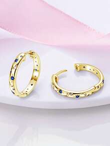 一对优雅的立方氧化锆耳环，适合女性在派对、订婚、周年纪念日等场合佩戴，也是情人节的理想礼物。 - 1# - 查看 5