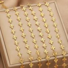 100cm 304 Stainless Steel Clover Chain 18k Gold Plated DIY Jewelry Handmade Chain Fashion Necklace - Chain - View 4