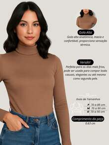 Cacharrel Women's Blouse Long Sleeve Ribbed Collar Cotton Simple Casual Night Home Daily Street Autumn Winter - 巧克力棕 - 查看 2