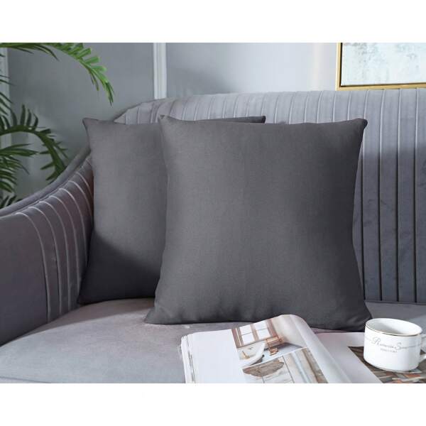Fundas De Cojín Impermeables 2/4 Piezas – Diseño Con Cremallera, Tejido De Piqué, Estilo Moderno Y Minimalista, Duraderas Y Fáciles De Limpiar Para Sofás Y Sillas De Interior Y Exterior