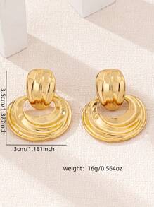 1 Paar geometrisch gefaltete, elegante Vintage-Ohrringe für Frauen