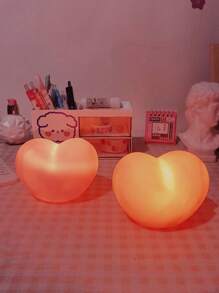 1pc Pink Heart-Shaped Night Light Baby Light, Cute And Romantic Pink Heart-Shaped LED Plastic Night Light Bed Lamp, Available In S And M Sizes, Used For Bedroom Decoration, Children's And Baby Room Decoration Night Light Bed Lamp Baby Light