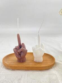 1 件有趣的中指形状香薰蜡烛，创意粗鲁手势香薰蜡烛，家居装饰，瑜伽、节日、婚礼、母亲节的新奇礼物 - 彩色 - 查看 4