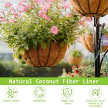 1 pièce de remplacement de doublure ronde en coco, doublures rondes pour paniers suspendus, doublures en fibre de noix de coco, pour paniers suspendus, pots de fleurs et de légumes de jardin, boîtes de fenêtre, clôtures, terrasses