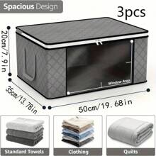 Bolsa de almacenamiento plegable con asas, ventana transparente, adecuada para ropa de cama, ropa y talla grande, organizador de almacenamiento doméstico de uso múltiple