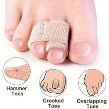 6pcs Adjustable Toe Separator & Straightener - Finger Fixation Straps, Reusable Polyester Fracture Splints For Hammer, Crooked And Overlapping Toes, Lace Closure, Hand Wash Only, Comfortable Polyester Toe Protectors Gym Accessories