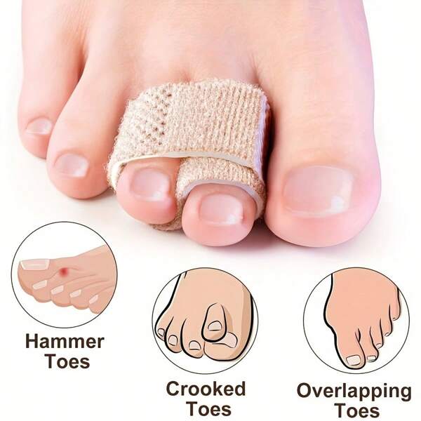 6pcs Adjustable Toe Separator & Straightener - Finger Fixation Straps, Reusable Polyester Fracture Splints For Hammer, Crooked And Overlapping Toes, Lace Closure, Hand Wash Only, Comfortable Polyester Toe Protectors Gym Accessories