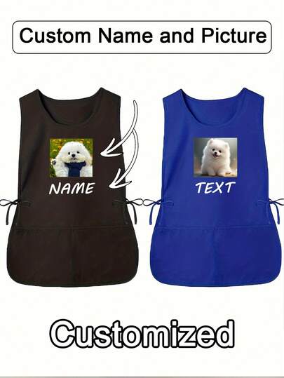 1PC Personalized Photo Custom Hair Stylist Apron, Customized Kitchen Cooking Apron,2-Pocket Quick-Dry Apron For Home For Men And Women, Modern Polyester Oil-Proof Apron,Quick-Dry, Solid Color, Kitchen And Home Use,Home Harmony,Home & Living,Haunt Your Home,Souvenirs