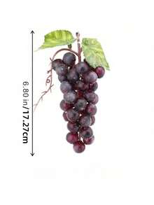 3 violetas artificiales realistas - frutas y hojas verdes de plástico natural falso para decoración de cocina, decoración del hogar y relleno de cestas navideñas (36 piezas)