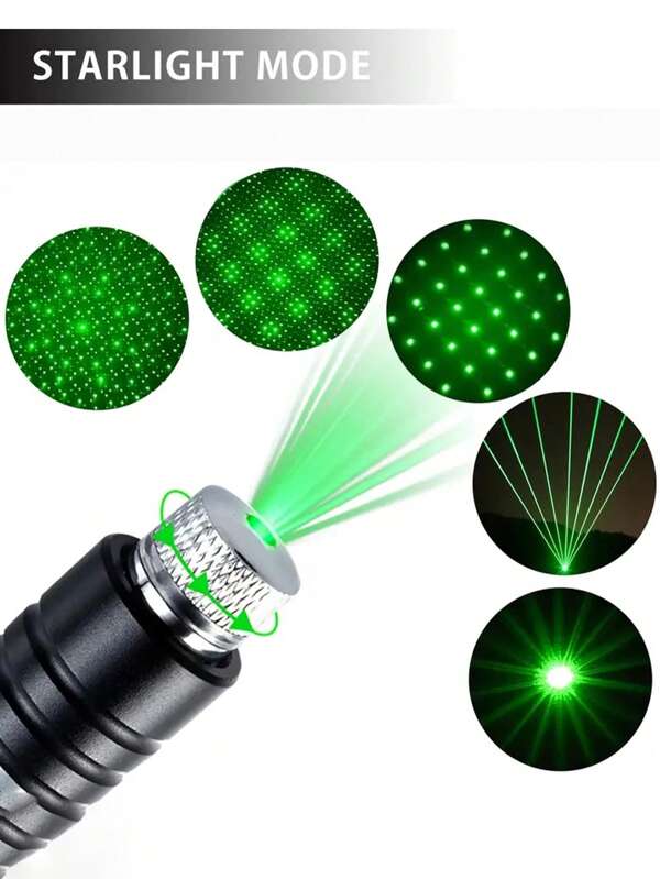 1 Laserpointer mit abnehmbarer Abdeckung, USB-Ladegerät, geeignet für Präsentationen und Jagd Outdoor - Multifunktions-Laserpointer für Astronomie, Architektur, Präsentationen und Outdoor-Abenteuer, grünes/rotes Licht
