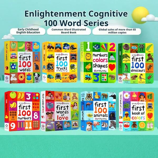 Priddy Books First 100 Words, Animals, Numbers, Colors, Shapes, Trucks, Dinosaurs, Love, Nature, English Vocabulary Dictionary, Suitable For Early Learning, Early Painting, Bedtime Reading, First 100 Words, Puzzles, English, Drawing Book, Bedtime Drawing Book, English Enlightenment, Children's Diary, Journals And Notebooks