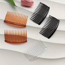 8 Pieces Of Minimalist French Style Hair Side Comb - Anti Slip, Securely Fixed, Easy To Style And Plump | Durable 15 Tooth Design, Suitable For Curly And Regular Hairstyles | Black And Orange Women's And Girls' Hair Accessories - Multicolor - View 16