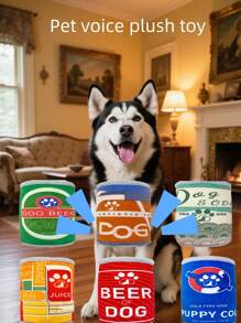 1pc Pet Voice Plush Toys Bite Toy Cute Soda Can Design Soft PP Filling Boredom Relief Toy For Dogs Cats Holiday Gifts/Birthday Parties/Daily Playtime All-Season Use