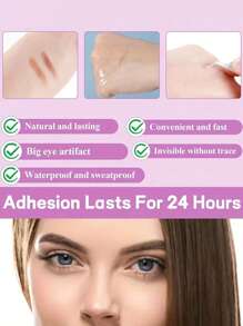 1200 pezzi Nastro adesivo invisibile per sollevamento delle palpebre, ipoallergenico, effetto lifting istantaneo degli occhi, con strumenti, fibra di rete naturale, traspirante e senza alcol, adatto per palpebre cadenti, lasse e irregolari, cambia forma dell'occhio istantaneamente, effetto duraturo