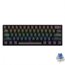 APAYADO Teclado Mecânico Miniatura com Fio K61 de 60% para Jogos, Interruptor Azul, Adequado para Mini PC e Periféricos de Laptop
