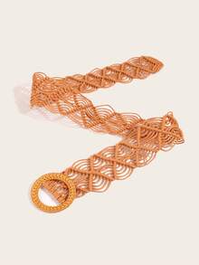 1 件女士手工波西米亚镂空蜡绳编织装饰腰带，适合秋季、秋季、万圣节 - A - 查看 23