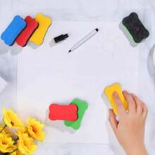 5pcs Magnetic Whiteboard Drywipe Eraser Duster Rubber Marker Cleaner UK - Blue - View 2