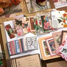 Natural Memory Warm Gift Box Stationery Set, Includes Nature Plant Floral Decoration Material Stickers Tapes, High-Quality Notebook, Planner Gift Box