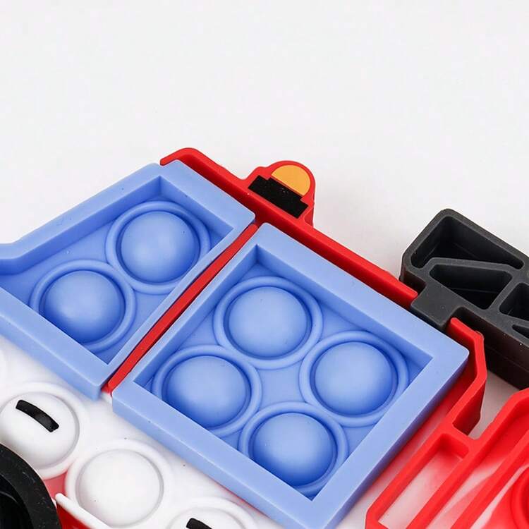 红色消防车泡泡膜减压玩具，手指泡泡玩具，成人和儿童快速爆破泡泡膜玩具，圣诞节、万圣节派对游戏装饰礼物，男孩和女孩放松玩具 - 彩色 - 查看 8