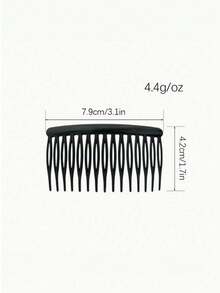 8 Pieces Of Minimalist French Style Hair Side Comb - Anti Slip, Securely Fixed, Easy To Style And Plump | Durable 15 Tooth Design, Suitable For Curly And Regular Hairstyles | Black And Orange Women's And Girls' Hair Accessories - Multicolor - View 2