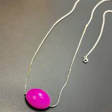 Zhenwei xina Beach Getaway Essential: Natural 'Energy Stone' Layered Necklace Brass Chain Six Color Fashion Jewelry Women For Your Summer Mother's Day Gifts Women
