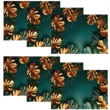 1/4/6/8/12 piezas Manteles individuales con estampado lavable, manteles protectores adecuados para comedor interior y exterior, ideales para fiestas, fiestas y decoración de mesa de cocina