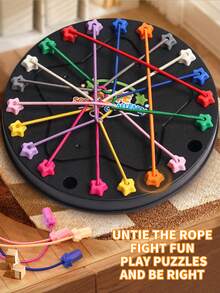 1 Set Rope Untie Puzzle Game Challenge, Brain Training Logical Reasoning Skill, Intelligence Development, Concentration, Observation And Patience Training, Parent-Child Interactive Tabletop Puzzle Toy, Random Color Parts - Multicolor - View 3