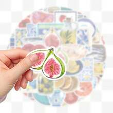 50 miếng dán cà chua Địa Trung Hải, miếng dán hoạt hình dễ thương chống nước dùng cho mục đích tự làm như trượt ván, bình nước, máy tính xách tay và điện thoại di động - Nhiều màu - Xem 4