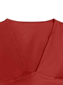 Fashionable Sexy V-Neck Fitted Long Sleeve Undershirt, New Y2K Style For Spring/Summer