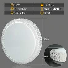 LED Ceiling Light, Dimmable Ceiling Light With Remote Control - 18W Ø30cm Circular Bedroom Light, Modern Starry Sky Design Living Room Light, Kitchen Light, Children's Room Ceiling Lighting, Dining Room Corridor - Round - View 5