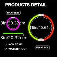 100 de bucăți DIY fluorescent bețișor luminos colier brățară bețișor luminos, potrivit pentru concerte, nunți, zile de naștere, DIY îmbrăcăminte - nu este nevoie de baterii, culori strălucitoare, decorațiuni durabile pentru petreceri, accesorii de concert