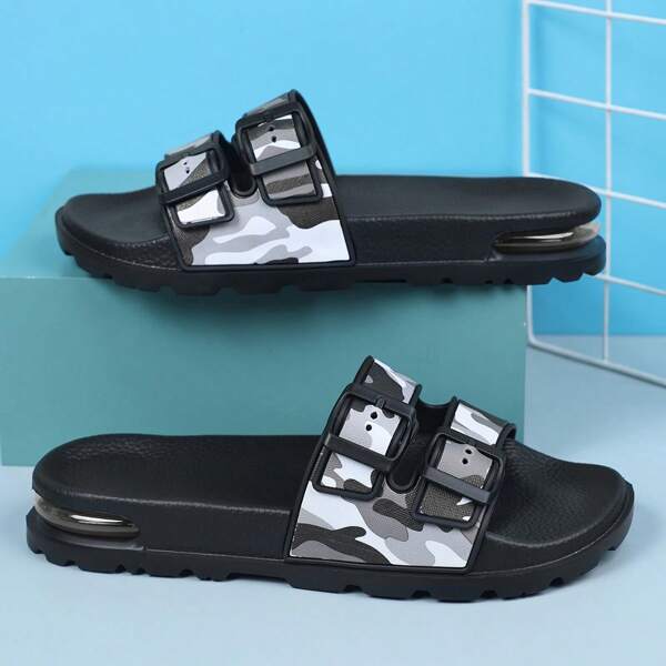 Simple Men Comfortable And Lightweight Slippers, Air Sole, Water Resistant, Can Be Worn Indoors & Outdoors, Fashion Beach Sandals