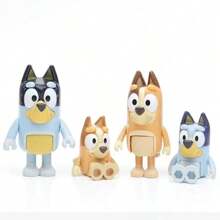 Bluey 8pcs /4pcs Of Bruy's Handmade Dolls, Small Dog Bingo Joint Movable Dolls, Car Mounted Scenery Ornaments
