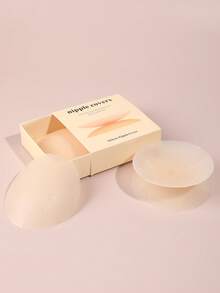 Reusable Ultra-Thin Nipple Covers, Comes With Storage Gift Box, Invisible Self-Adhesive Breast Petals, Convenient To Carry, Lingerie & Lingerie Accessories, Prevent Nipple Protrusion Embarrassment - Beige - View 4