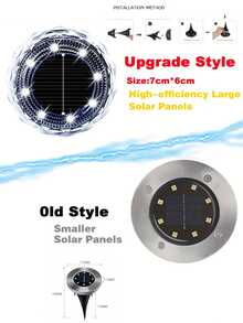 4 Packs Upgeade 8LED Outdoor Solar Lights Buried Garden Decor Lamp Sunlight Power Disk Light Underground Yard Lawn Spotlight(1/2/4 Packs) - Silver - View 7