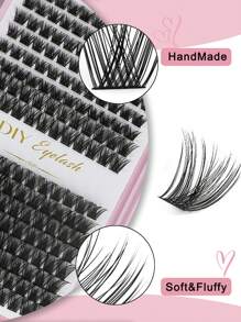 PALM LASHES 384PCS Lashes Clusters Individual Lashes DIY Lash Extensions Book, D Curl Lash Clusters Eyelash Extension At Home